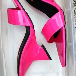 Pink wedge-heel shoes, sz 9